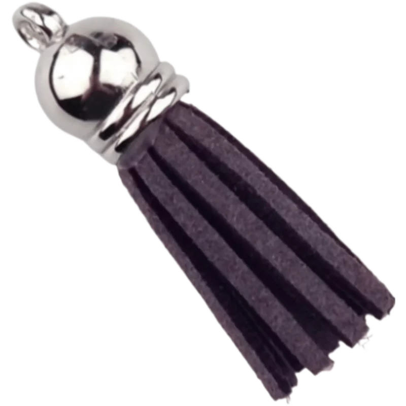 Schlüsselanhänger Quaste - 37 mm - Anthrazit/Silber