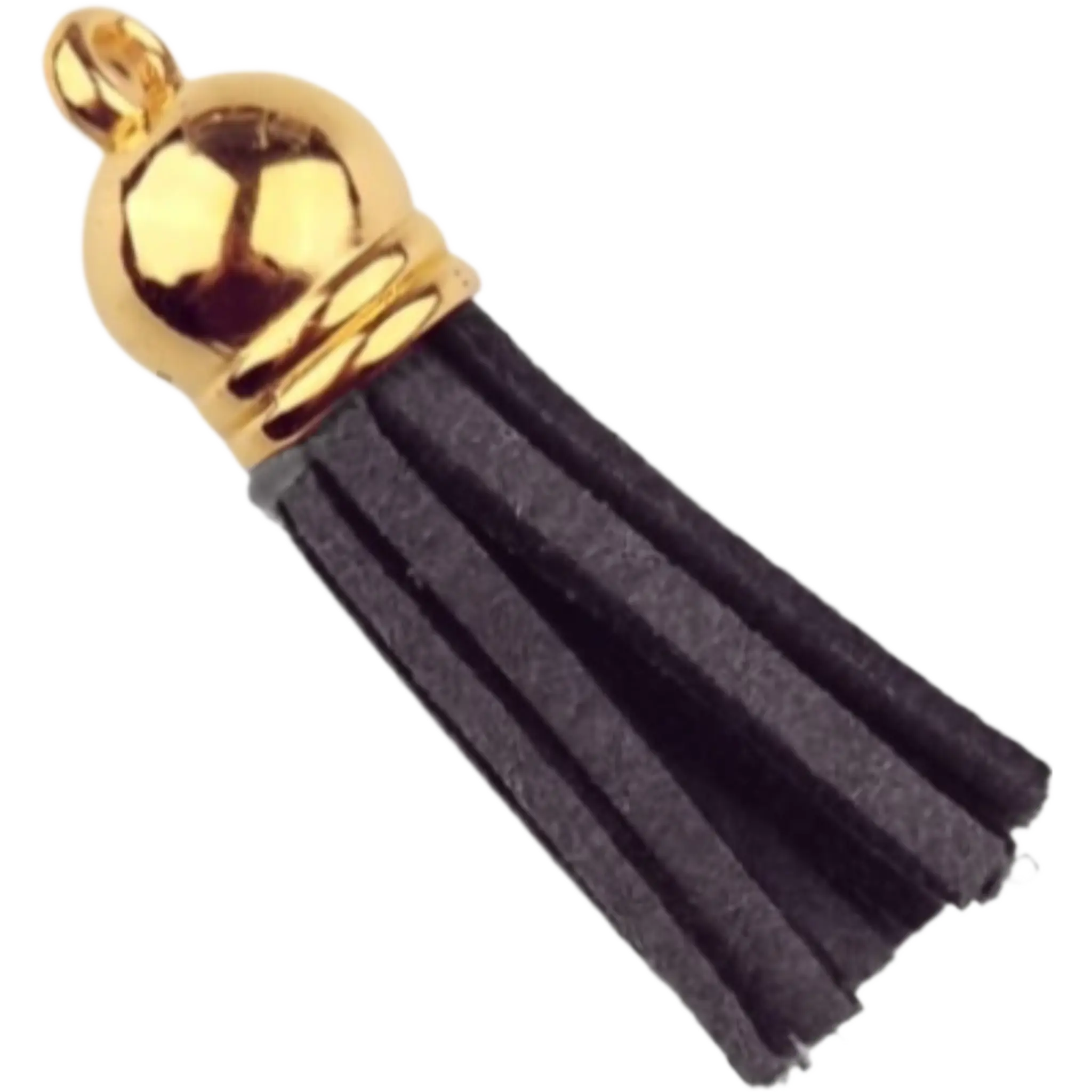 Naamloos-491 Schlüsselanhänger Quaste - 37 mm - Anthrazit/Gold – Bild 1