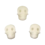 Perles en silicone - Tête de mort - Blanc phosphorescent