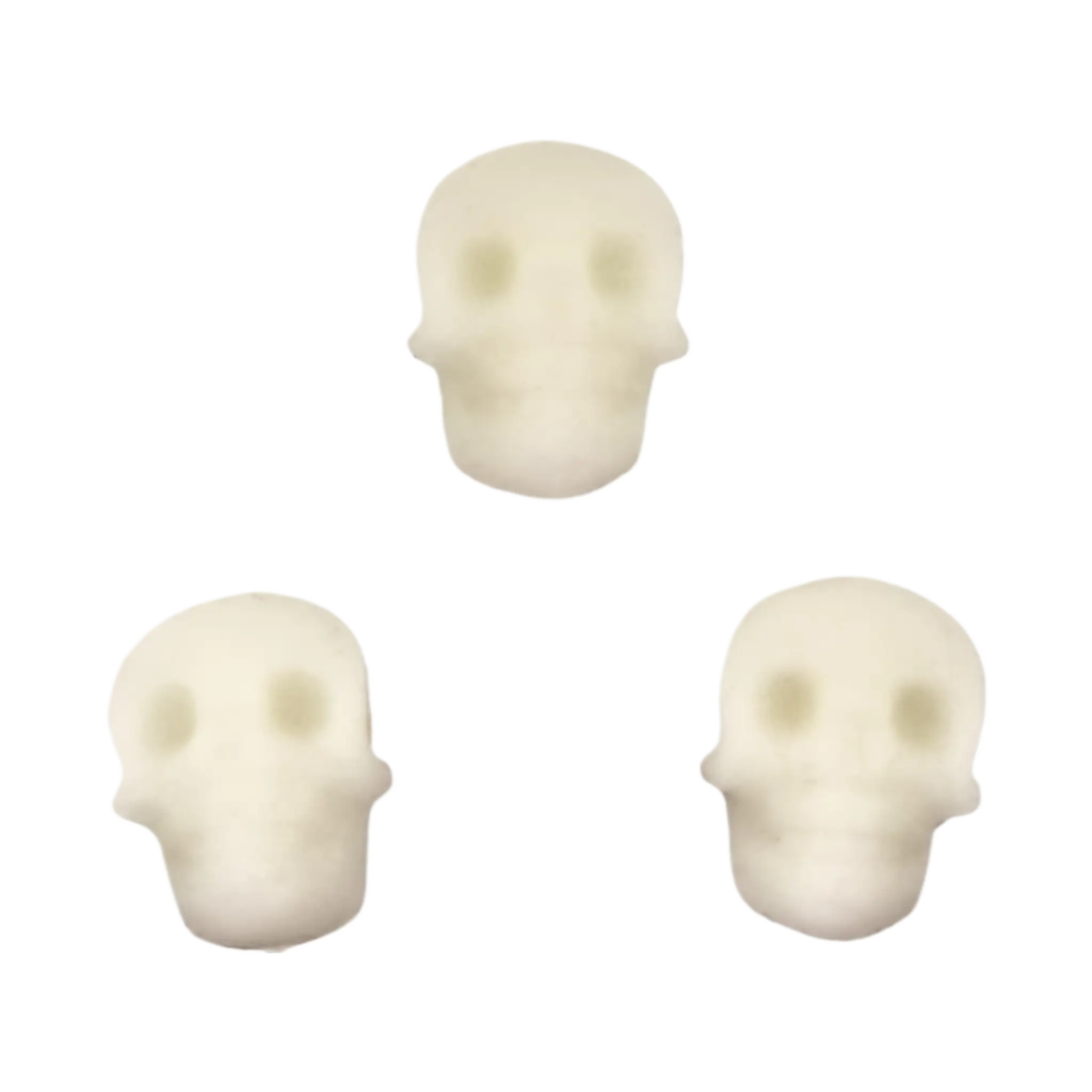 Naamloos-527 Perles en silicone - Tête de mort - Blanc phosphorescent – Image 1