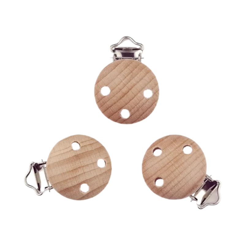 Schnullerclips aus Holz - Schnullerclips mit Löchern - Lackiert - Budget/Verkauf
