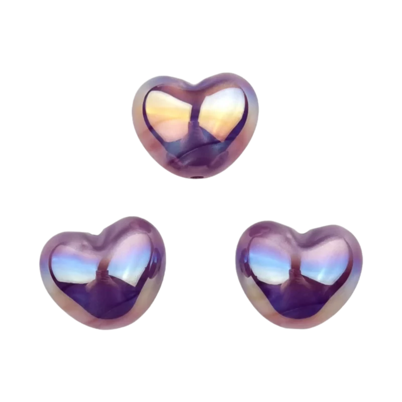 Coeur métallique lilas