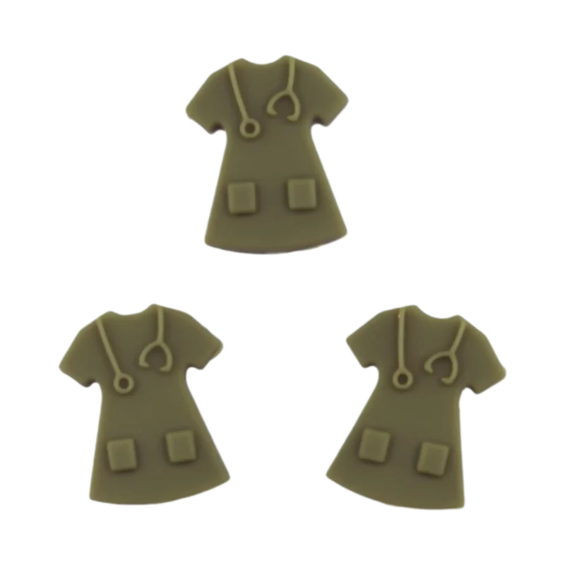 Silikonperlen - Krankenschwestern - Uniform - Moosgrün