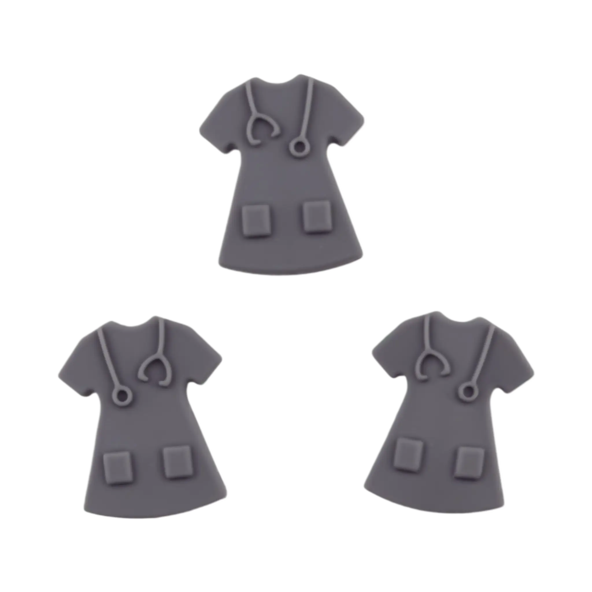 Namenlos-634 Silikonperlen - Krankenschwestern - Uniform - Mittelgrau – Bild 1