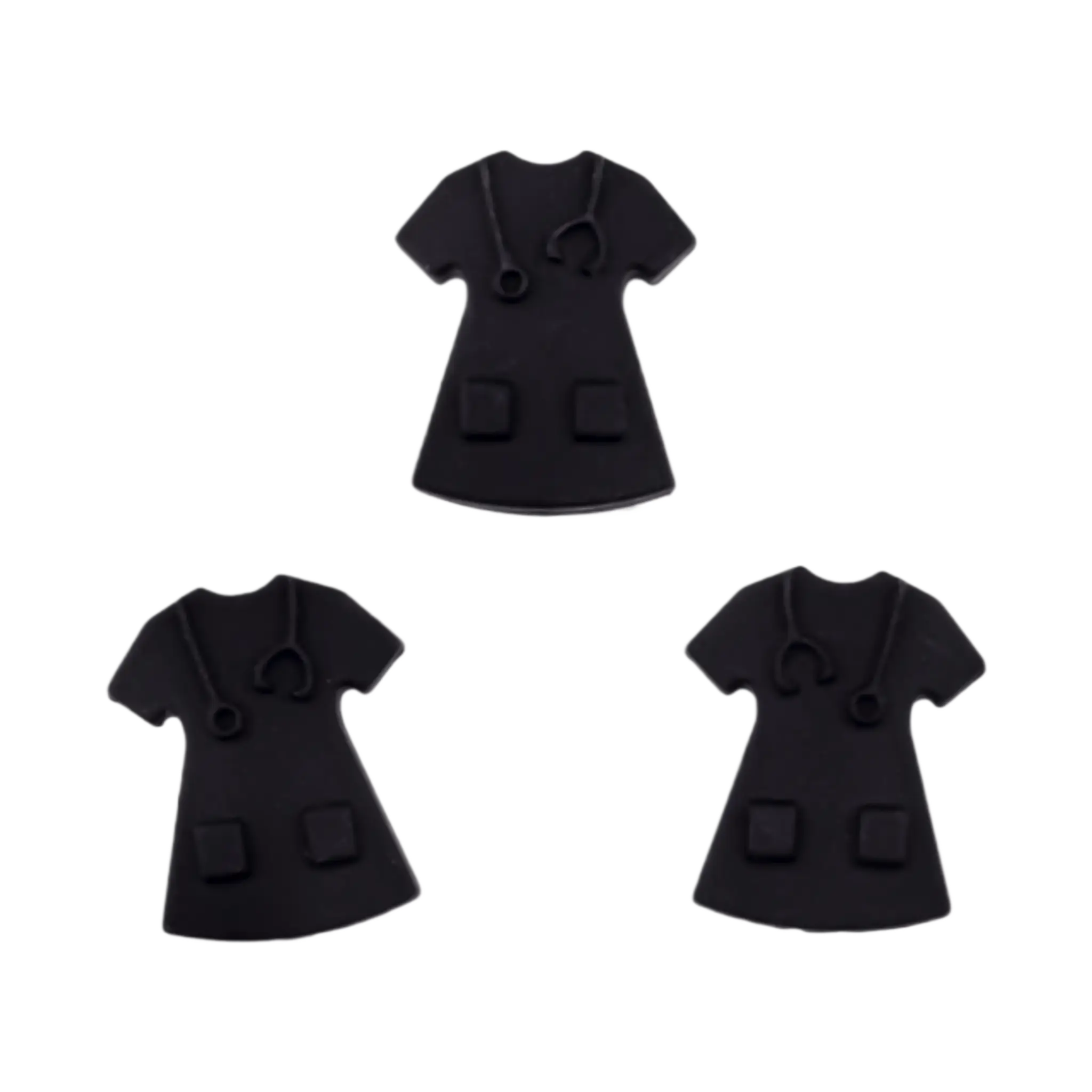 Naamloos-636 Silikonperlen - Krankenschwestern - Uniform - Schwarz – Bild 1