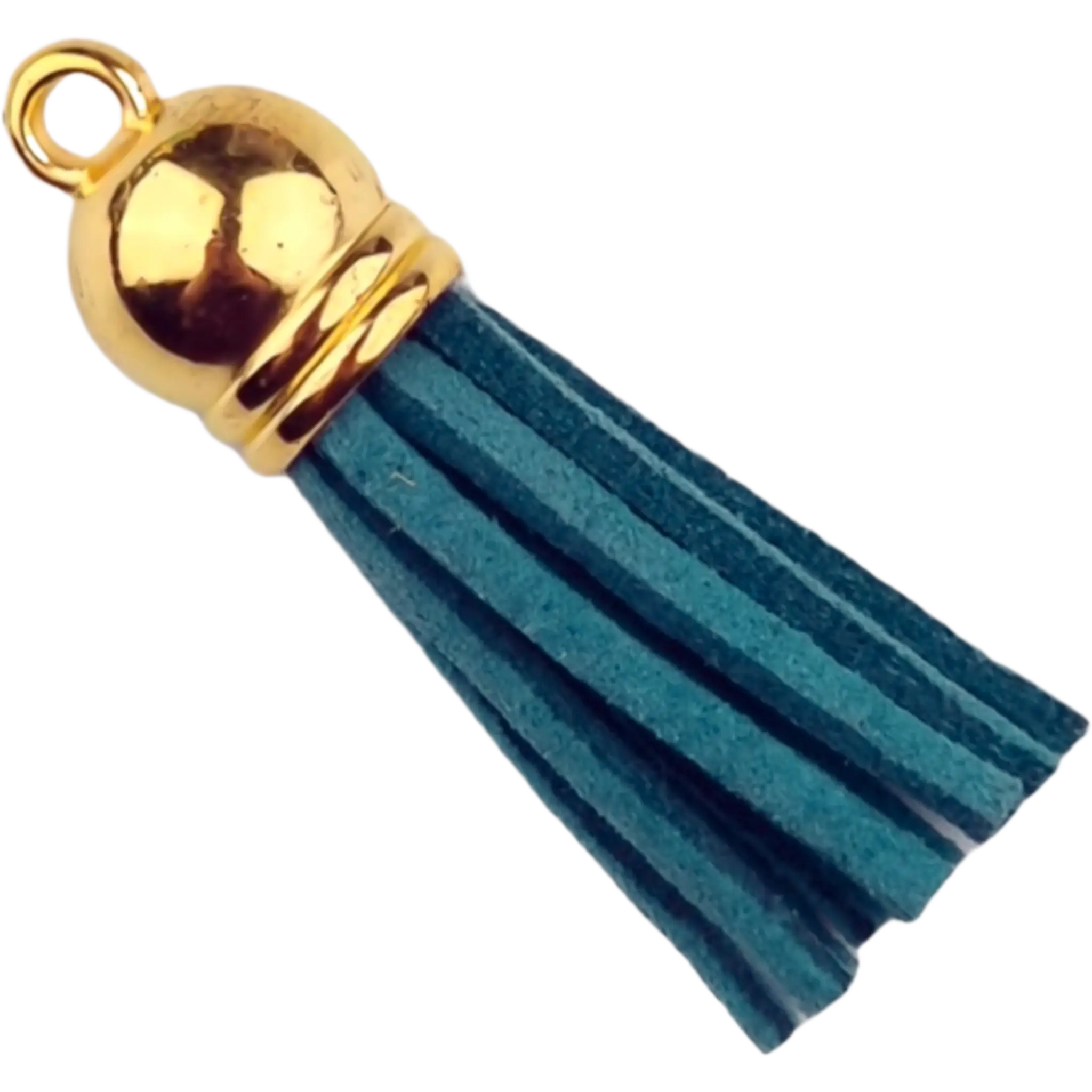 Remove background project (10) Keychain Tassel - 37 mm - Dark Teal/Gold - Image 1