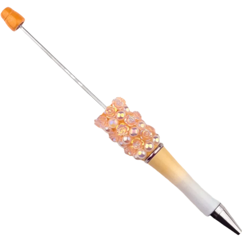 Epingle à perles avec roses - Abricot blanc dégradé - 3 pièces