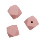 Siliconen kralen hexagon rosewood speenkoord bijtring