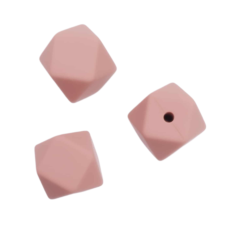 Silikon Perlen Sechseck Rosenholz Schnuller Schnur Beißring