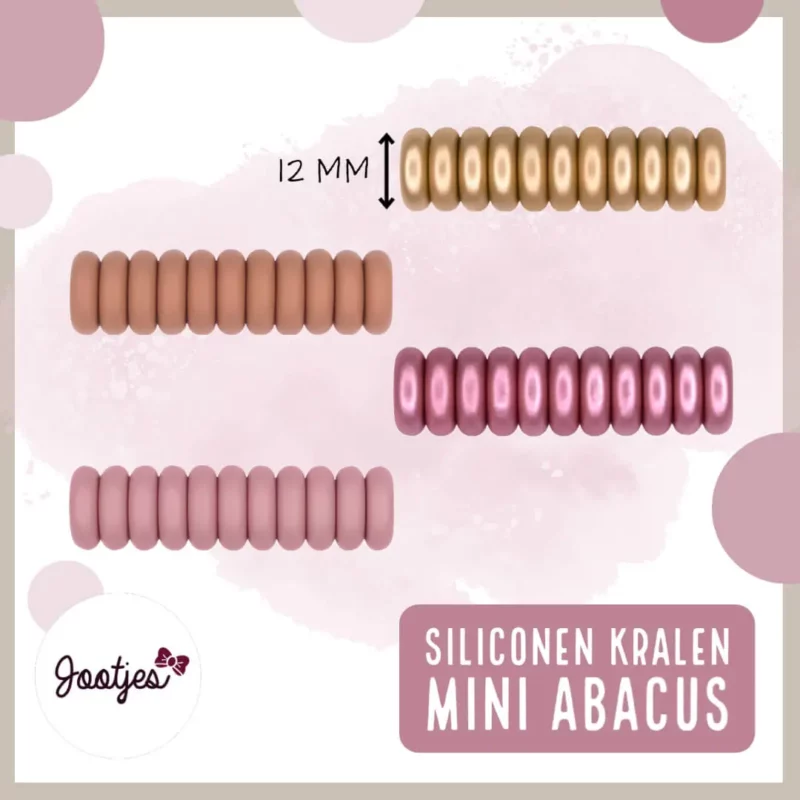 Siliconen kralen mini abacus 12 mm groothandel bpa vrij