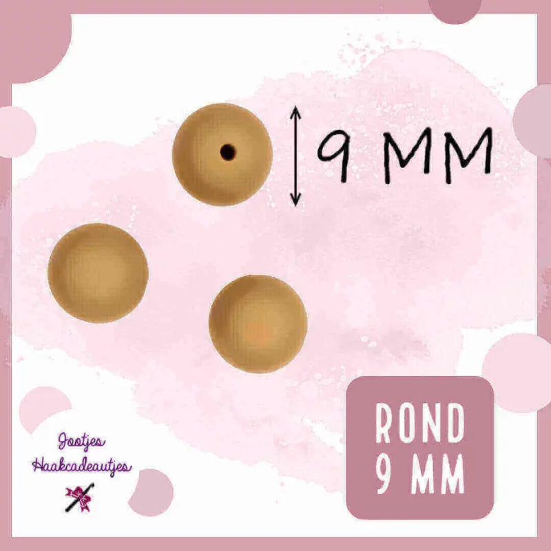 Siliconen kralen groothandel DIY bpa vrij sleutelhanger 9 mm rond