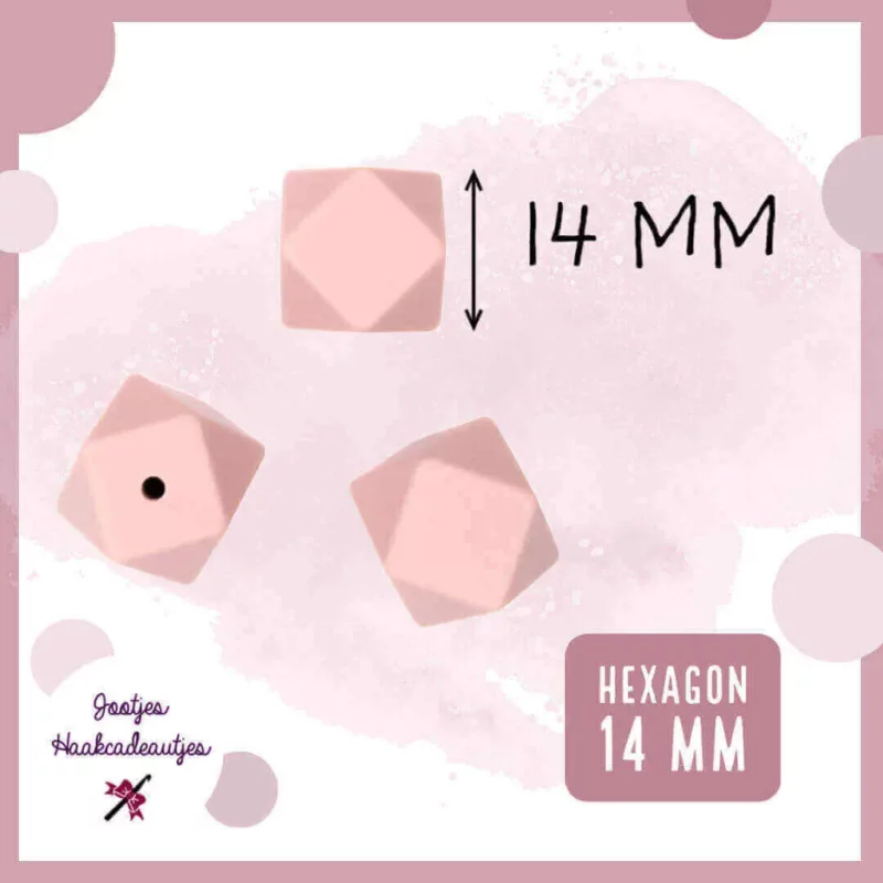 Siliconen kralen 14 mm hexagon groothandel bpa vrij