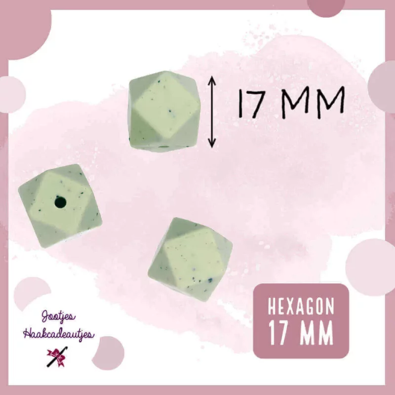 Siliconen kralen hexagon 17 mm kopen bpa vrij speenkoord