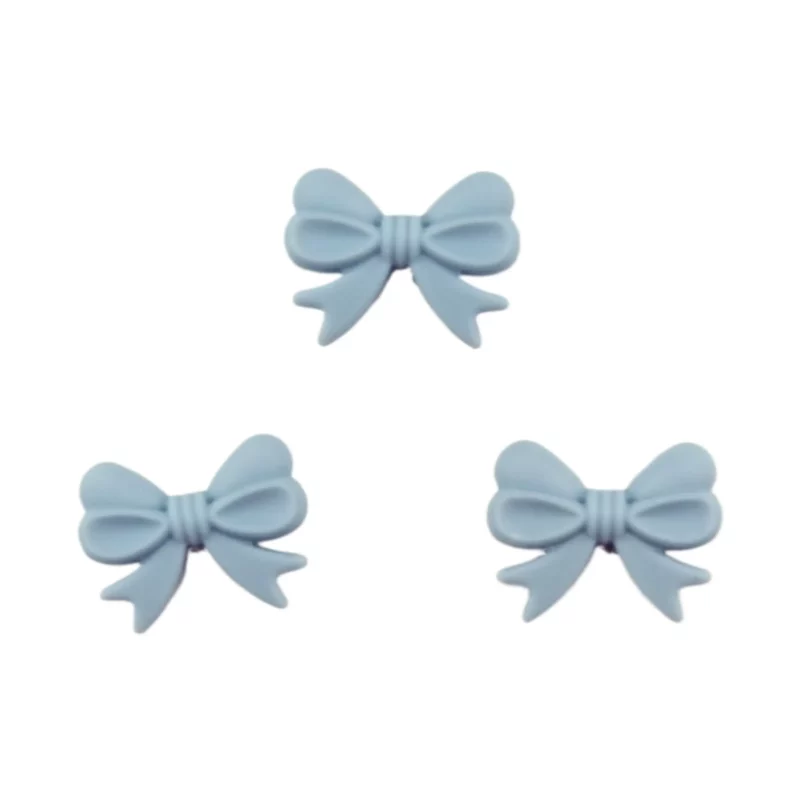 Silikonperlen - Schleife - Aqua - Vertikale Gewindebohrung