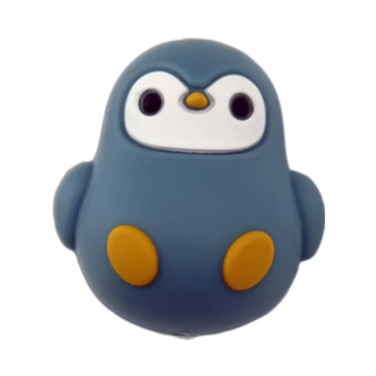 Siliconen kralen - 3D - Pinguin - Vergrijsd Petrol - Oker - Afbeelding 2