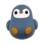 Siliconen kralen - 3D - Pinguin - Vergrijsd Petrol - Oker