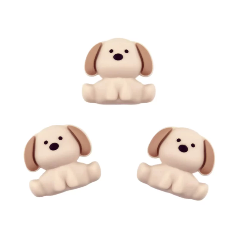 Perle de silicone - Chien 3D - Old Lace - Sable