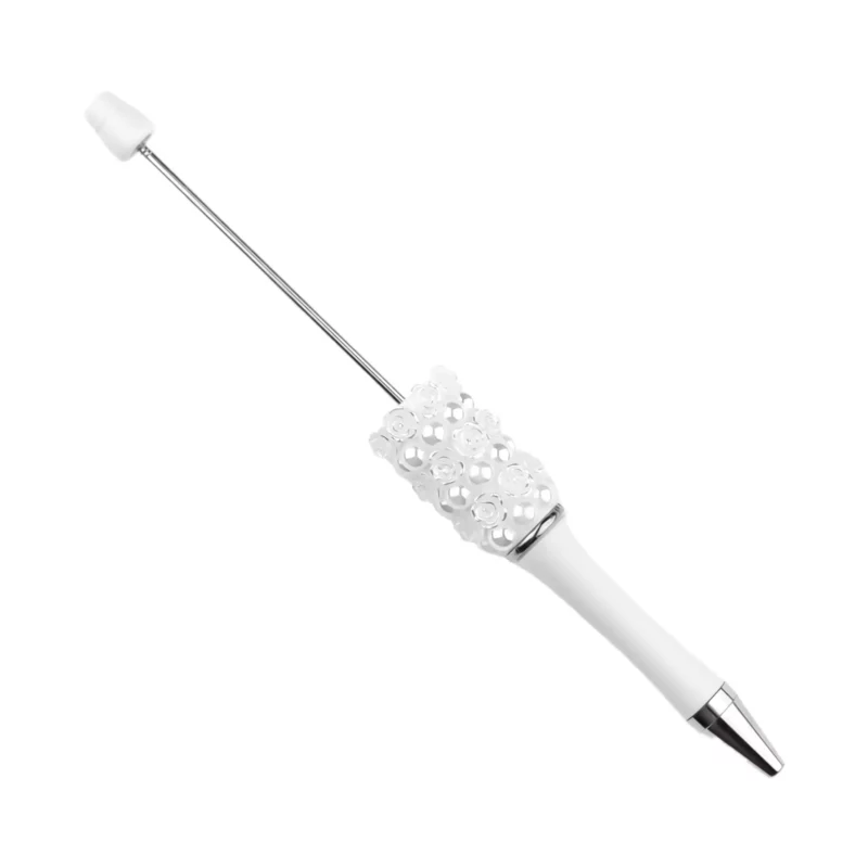 Perles avec roses - blanc - 3 pièces