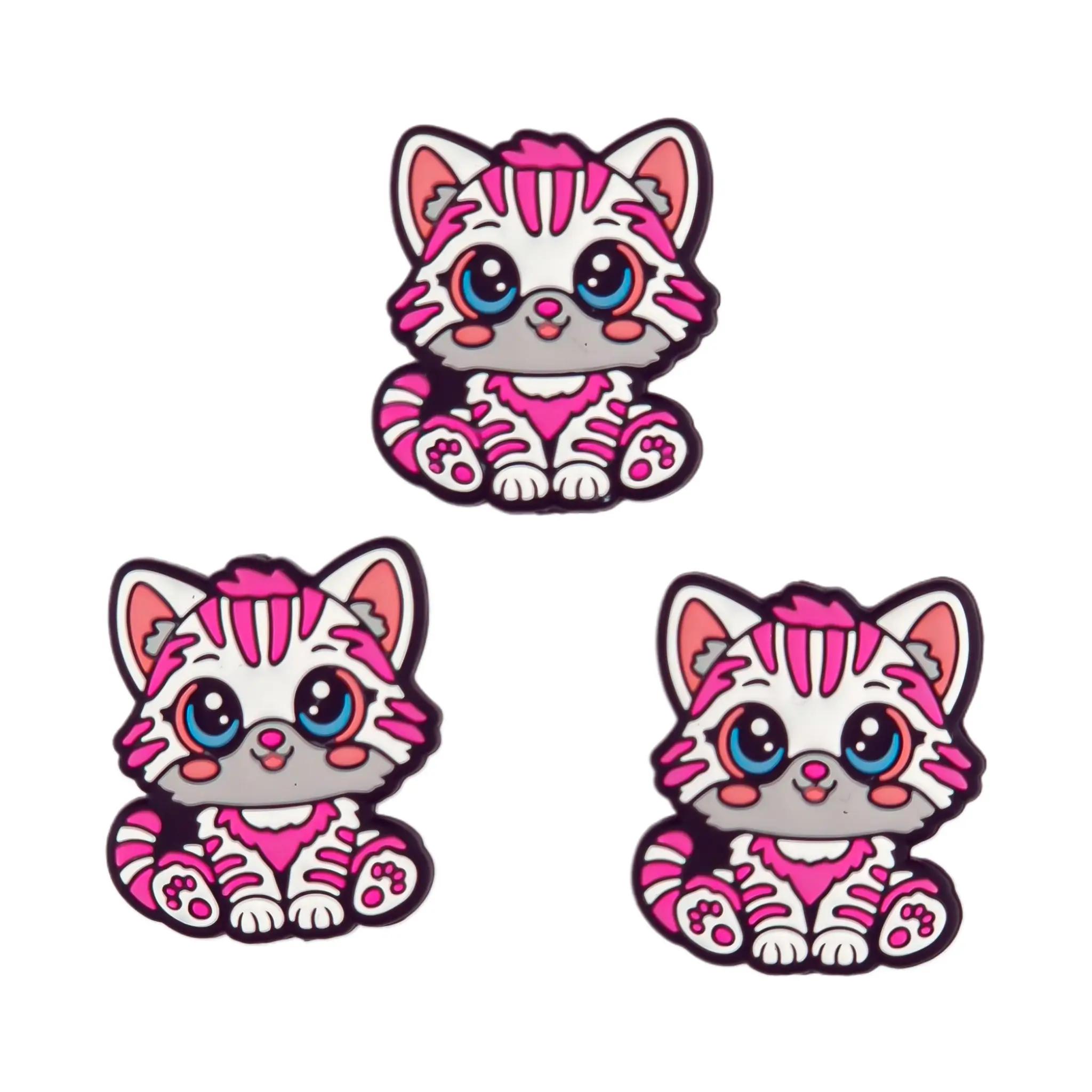 Naamloos-694 Perle de silicone - Chaton - Rose – Image 1