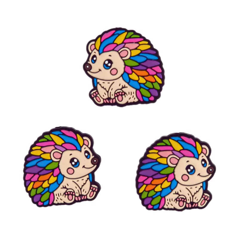 Perle de silicone - Hérisson multicolore