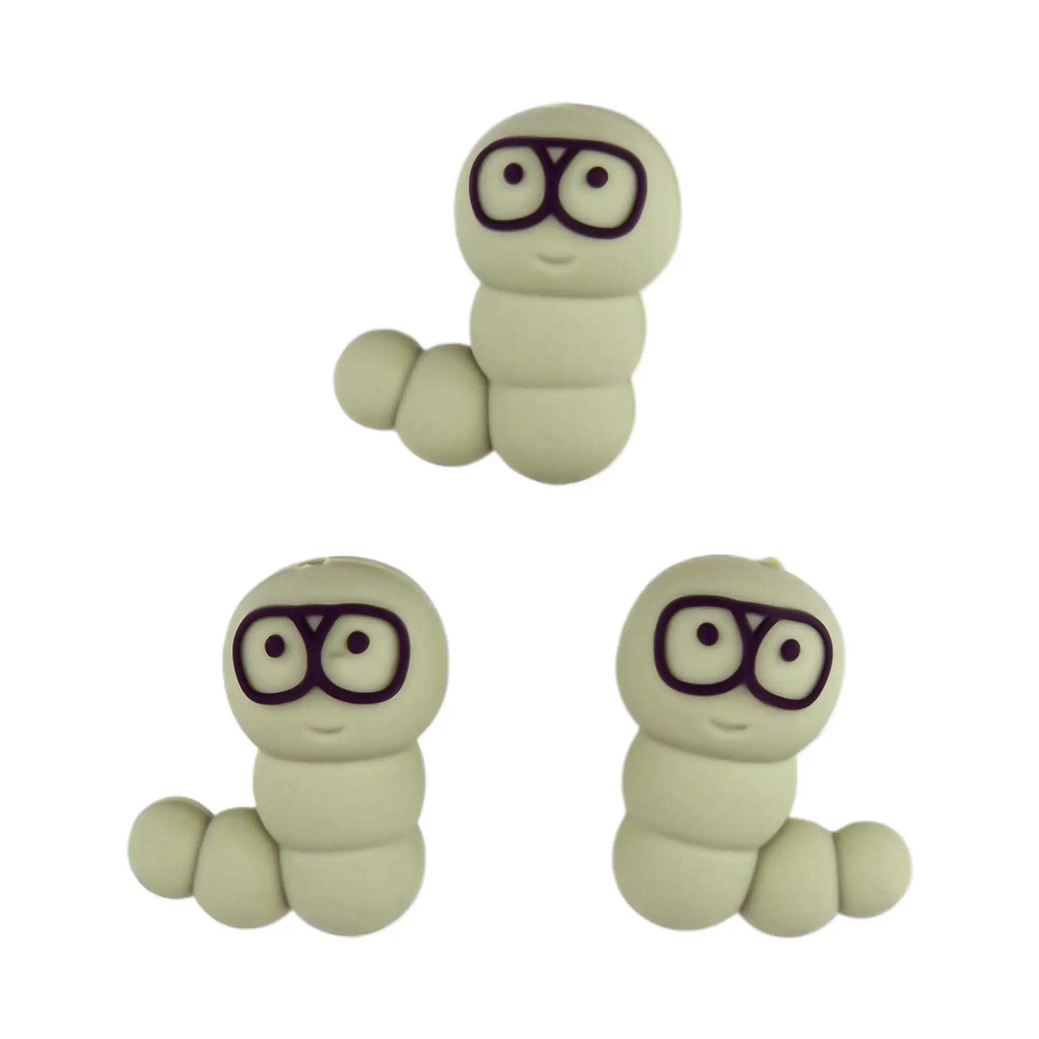 Naamloos-699 Perles en silicone - 3D - Chenille - Vert – Image 1