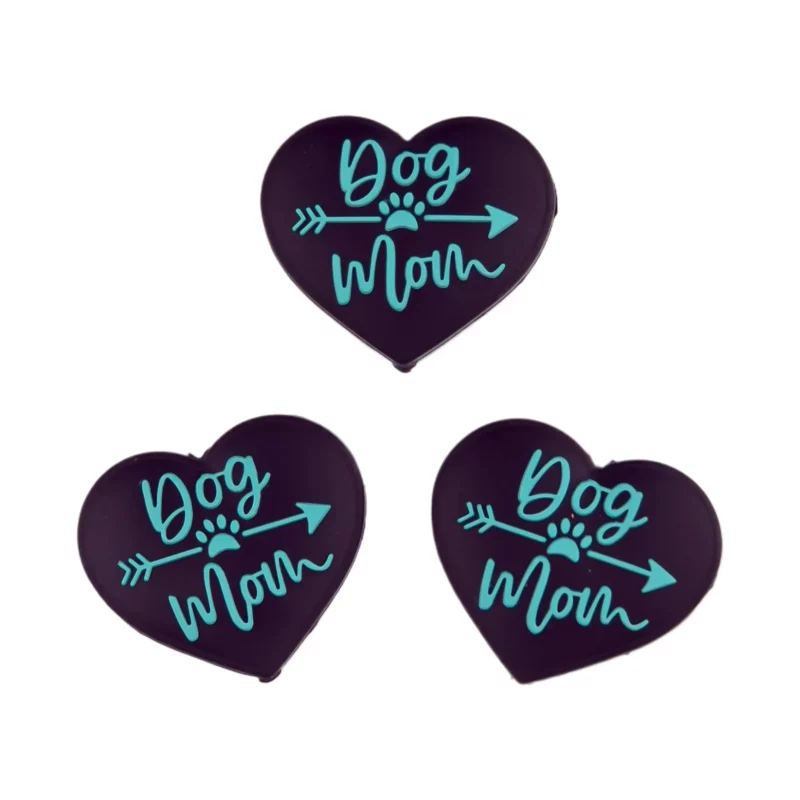 Siliconen Kraal - Dog Mom - Turquoise