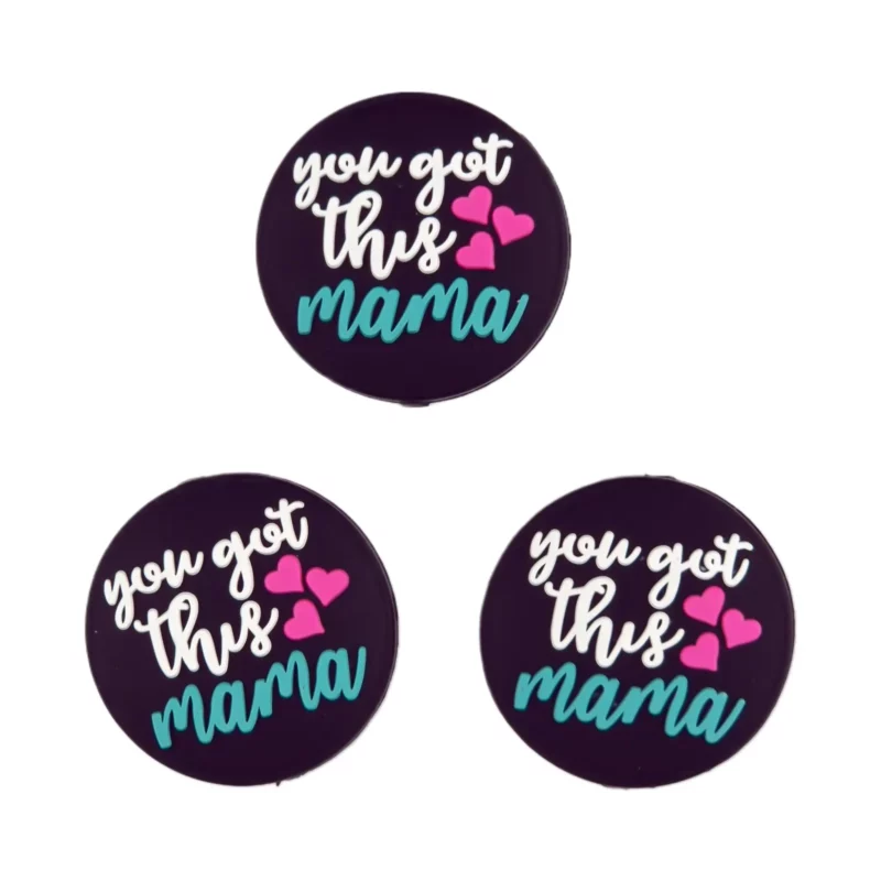 Siliconen Kraal - You Got This Mama - Turquoise