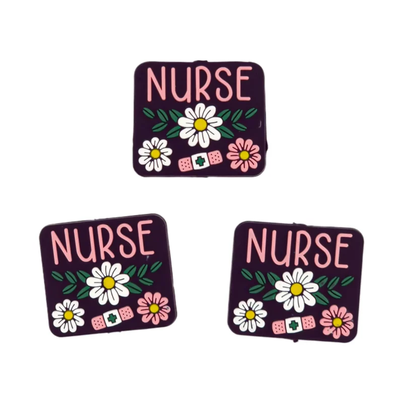 Silikonperlen - Krankenschwester - Blumen