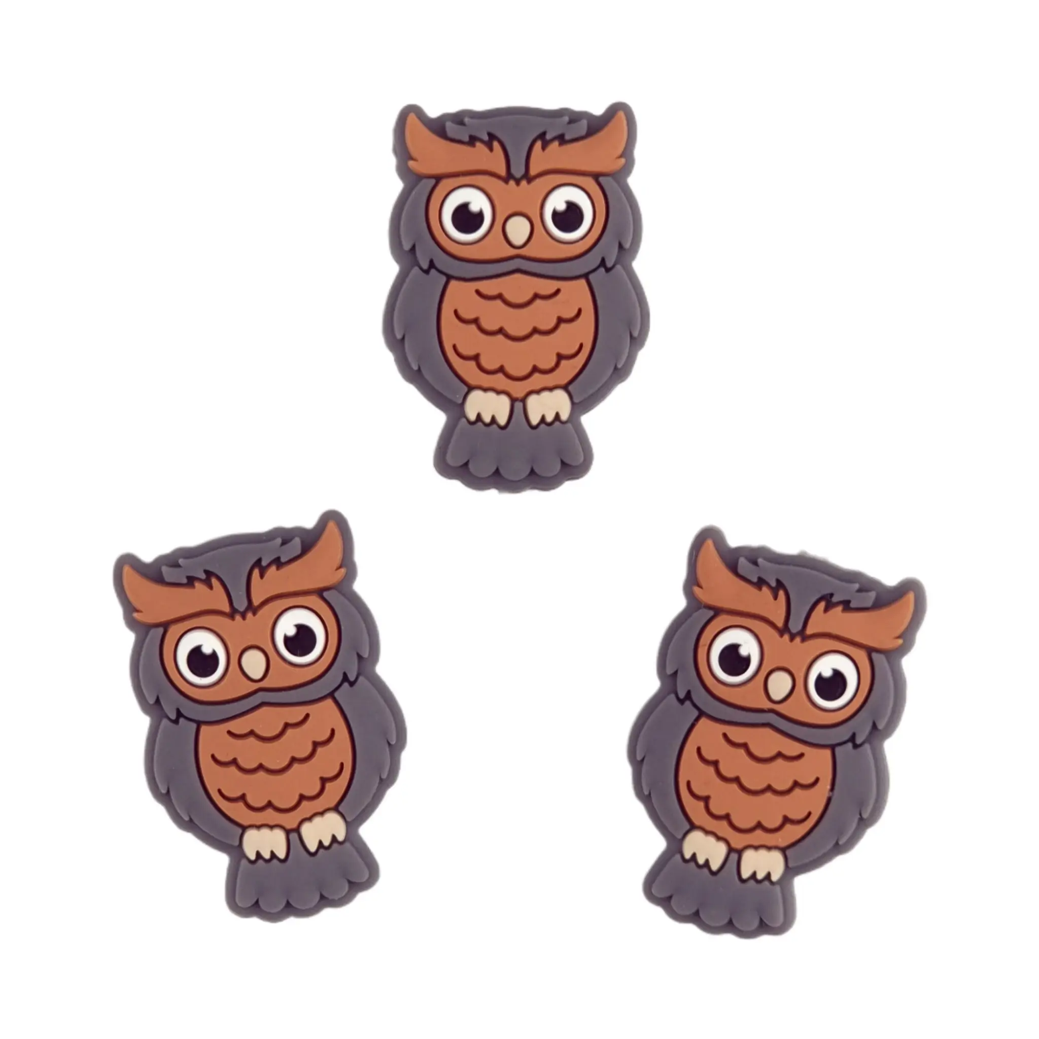 Sans nom-726 Perles en silicone - Hibou - Chocolat au lait / Anthracite – Image 1