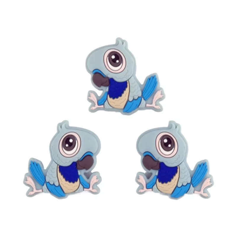 Perles en silicone - Perroquet - Aqua