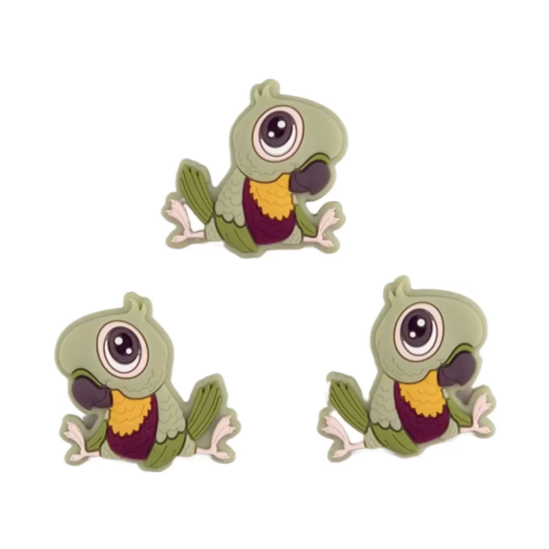 Perles en silicone - Perroquet - Pistache