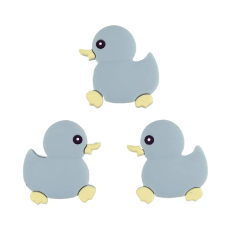 Perle de silicone - Canard de bain - Bleu aqua