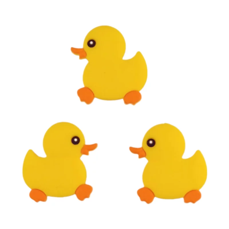 Perle de silicone - Canard de bain - Jaune Vif