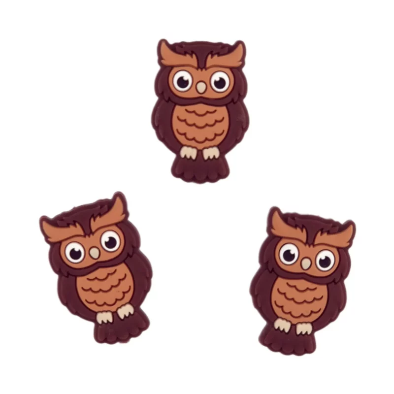 Perles en silicone - Hibou - Chocolat au lait / Choco