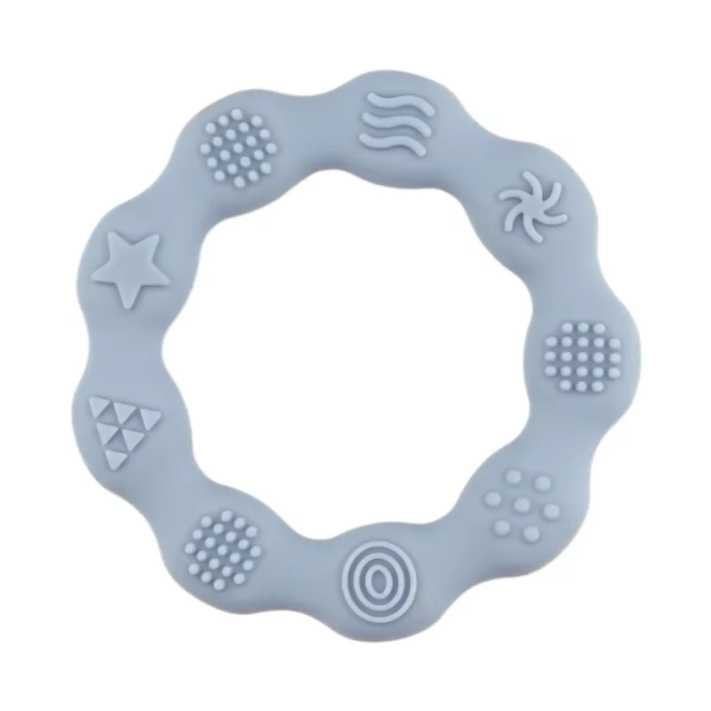 Silikon-Beißring - Relief - Aqua