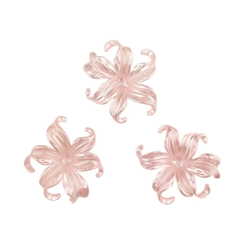 Fleur en acrylique - Quartz Rose Métallique - 10x40 MM