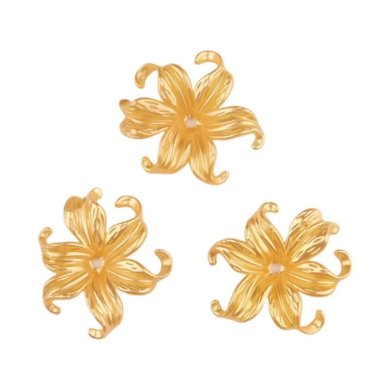 Fleur en acrylique - jaune soleil métallisé - 10x40 MM