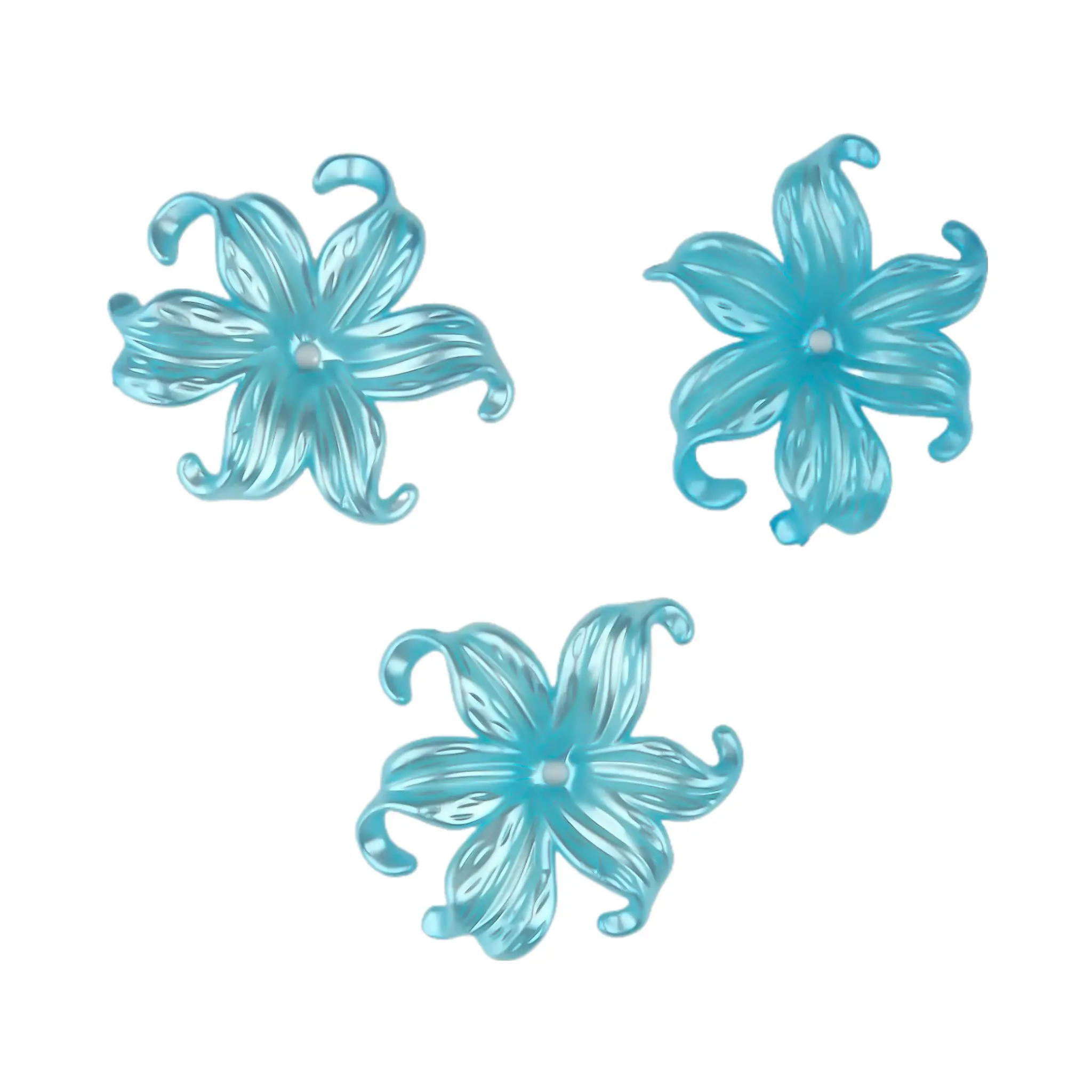 Naamloos-779 Acrylic Flower- Metallic Ice Blue- 10x40 MM - Image 1