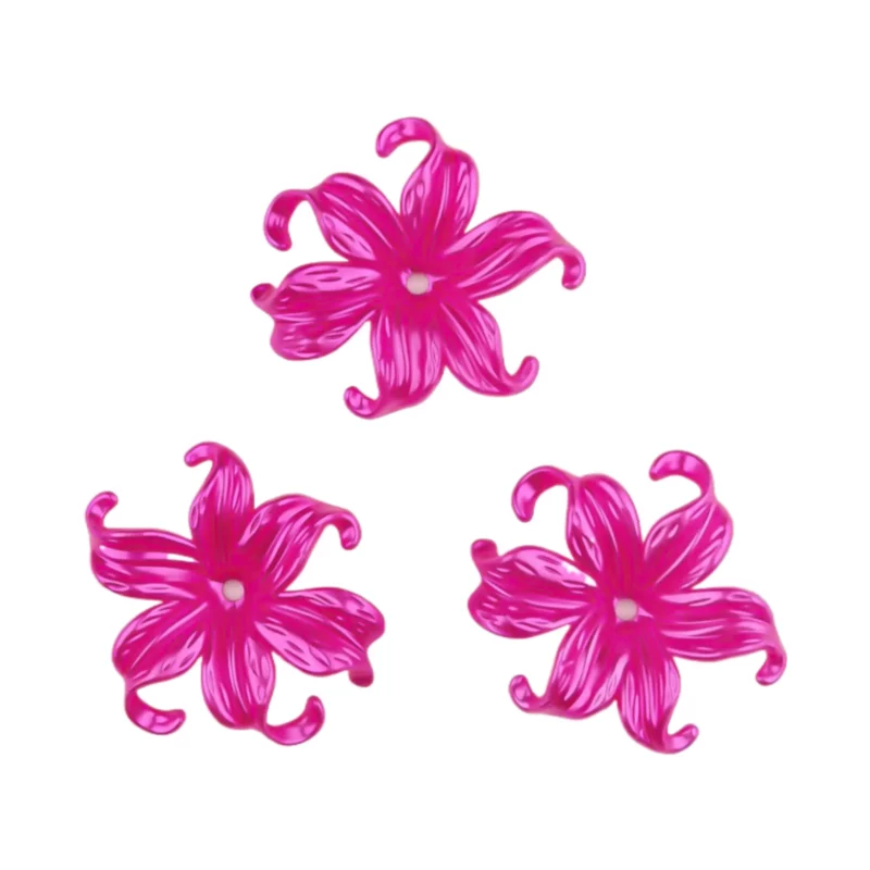 Fleur acrylique - Magenta métallique - 10x40 MM