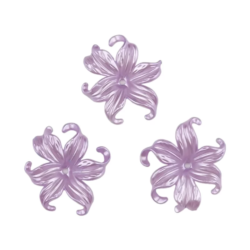 Fleur acrylique - perle métallique lilas - 10x40 MM