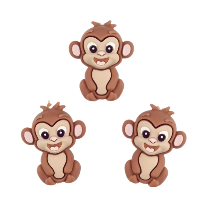 Silikonperlen - 3D - Affe - Vollmilchschokolade