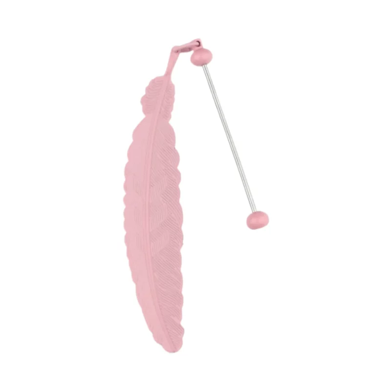 Lesezeichen Feder mit Bastelstab - Soft Pink