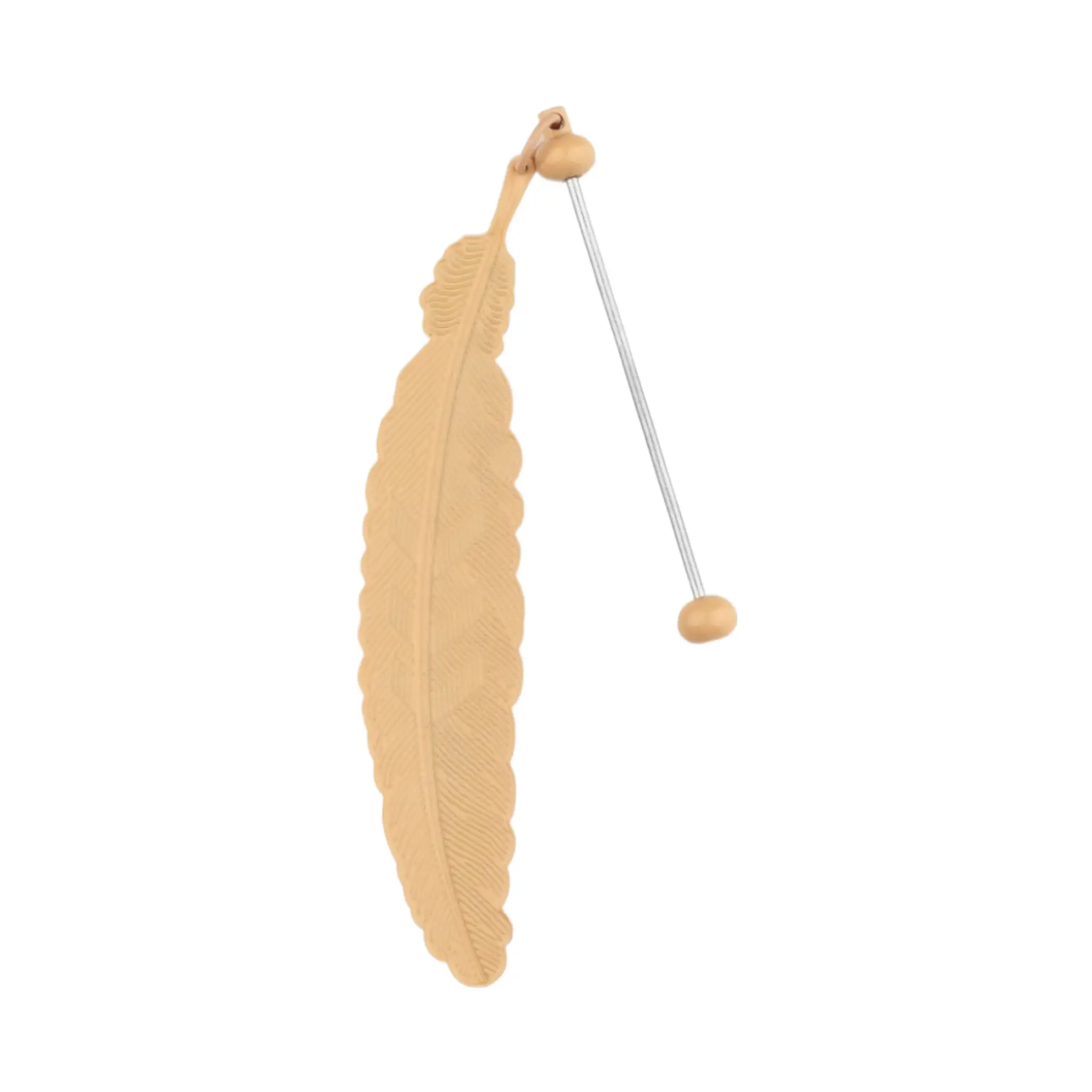 Naamloos-800 Boekenlegger Veer Met Rijgstaafje - Zand - Afbeelding 1