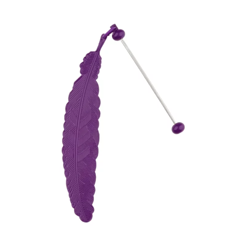 Lesezeichen Feder mit Bastelstab - Traube Cassis