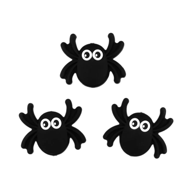 Siliconen kralen - Spin - Zwart/Wit