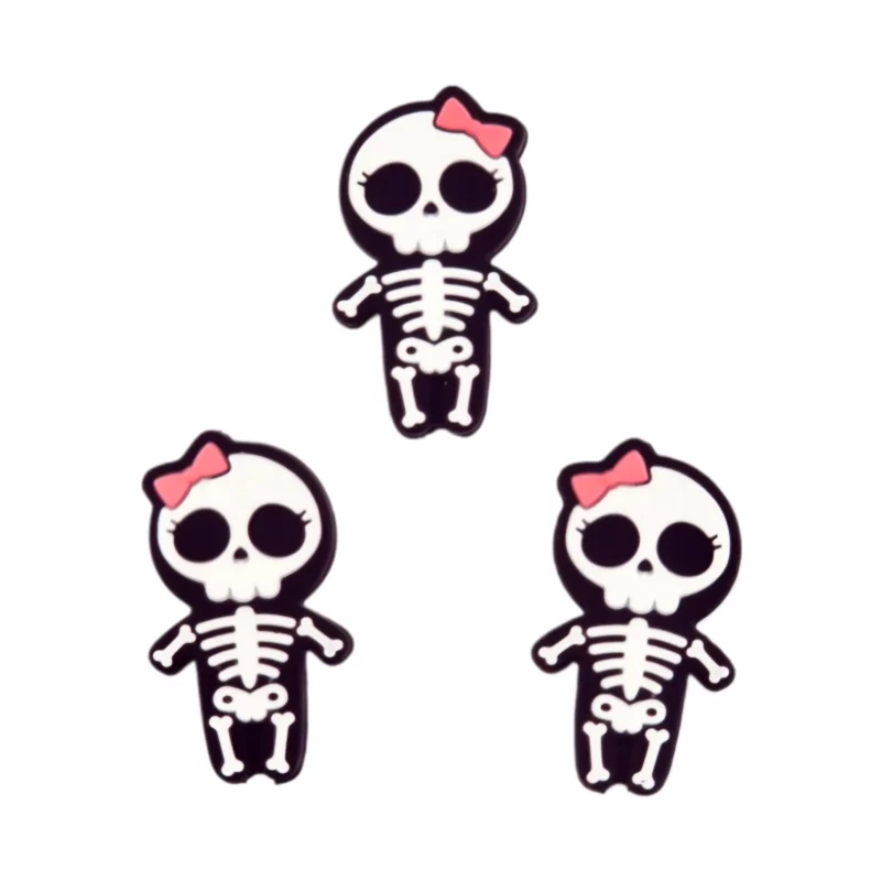 Siliconen Kraal - Meisjes Skelet - Roze Haarstrik