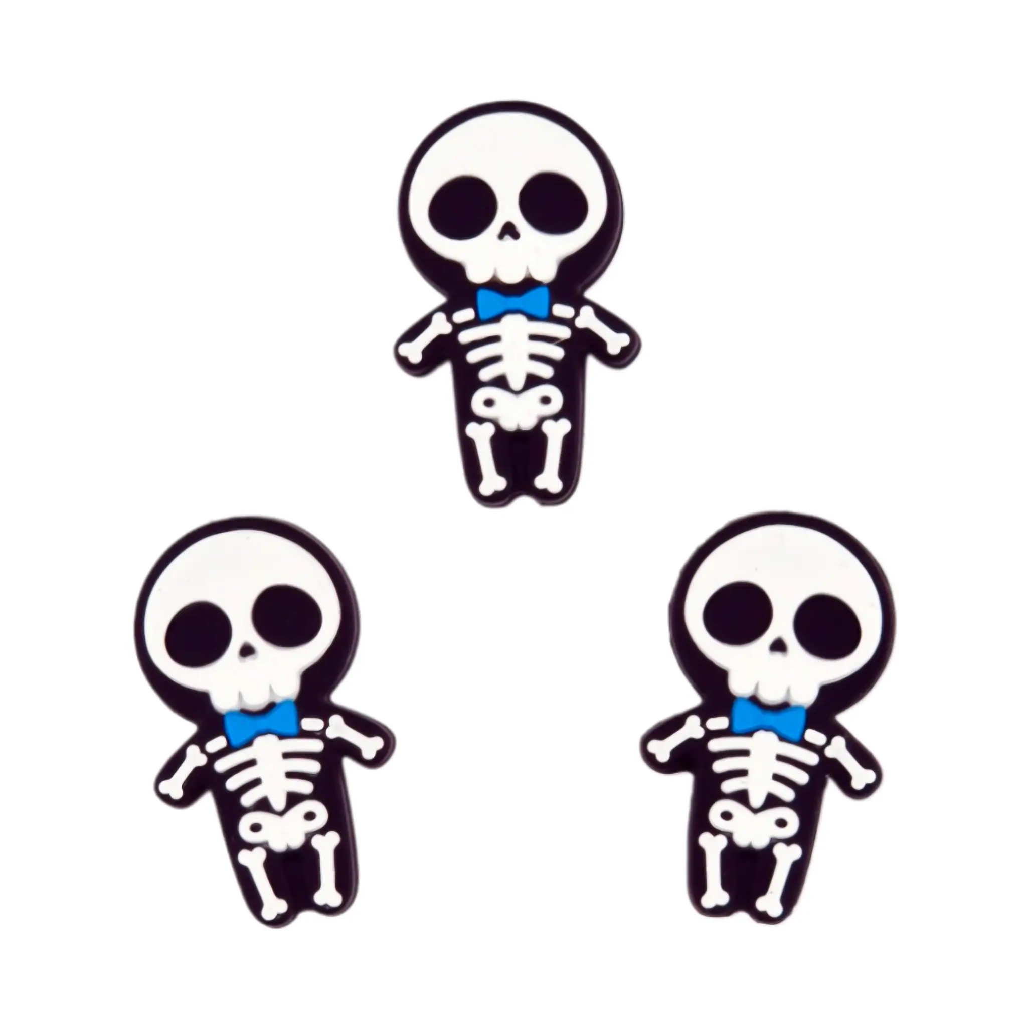 Naamloos-825 Siliconen Kraal - Jongens Skelet - Blauwe bowtie - Afbeelding 1