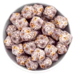 Silikonperlen - 14 mm - Sechseck - Ewiger Blumendruck – Bild 6