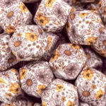 Silikonperlen - 14 mm - Sechseck - Ewiger Blumendruck – Bild 5