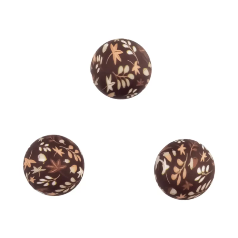 Silikonperlen - 12 mm - Rund - Herbstmotiv